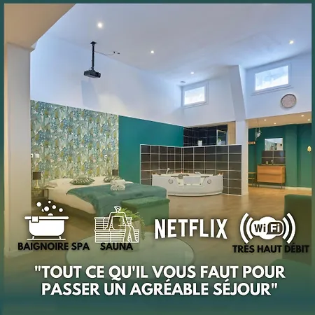 Apartamento Ng Prestige - Lille L L Mairie - Gare L Nain - Grand - Balneo - Sauna - Netflix - Wifi