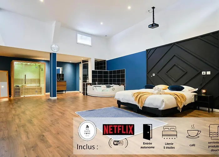 Appartement Ng Prestige - Nain I Privatif Premium I Jacuzzi - Sauna - Netflix - Projecteur Roubaix